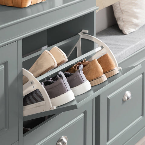 Rootz Shoe Cabinet with 4 Flaps - Shoe Tipper - Shoe Organizer - FSC Certified - Sturdy Construction - Wall Attachable - 105cm x 82cm x 24cm