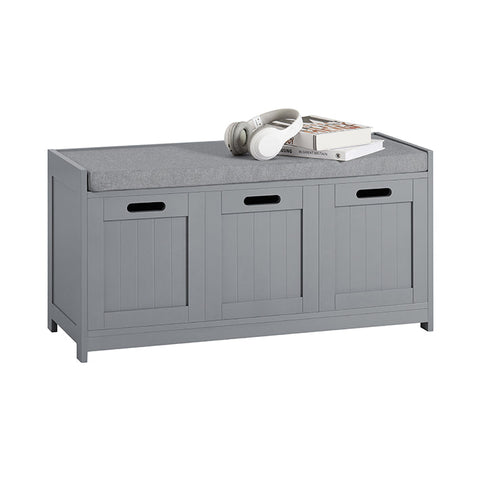 Rootz Hallway Bench with Shoe Storage - Shoe Cabinet - Entryway Organizer - Comfortable Padded Seat - Removable Cushion - MDF Construction - 90cm x 45cm x 35cm