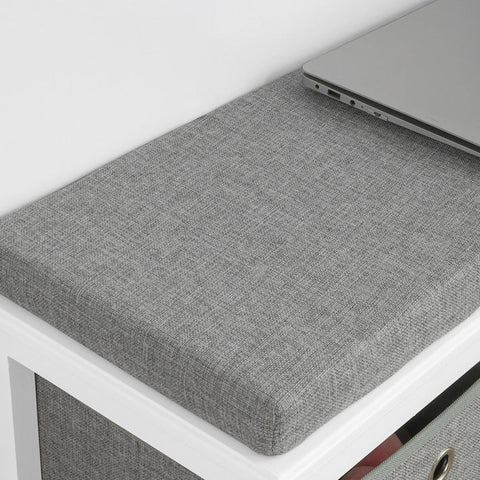 Rootz Shoe Storage Bench with Cushion - Sitting Chest of Drawers - Entryway Bench - 2 Removable Baskets - Space-Saving - Comfortable Seating - MDF and Fleece Material - 70cm x 50cm x 30cm