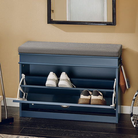Rootz Shoe Storage Cabinet - Footwear Organizer - Shoe Holder - Space-saving Shoe Rack - With Flap - 75x52x24cm