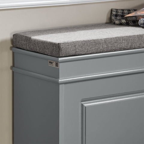 Rootz Shoe Cabinet with Cushioned Seat - Shoe Bench - Shoe Organizer - Versatile Storage - Comfortable Seating - Easy Assembly - 75cm x 51cm x 24cm