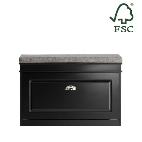 Rootz Shoe Cabinet Bench - Shoe Storage - Shoe Organizer - FSC Certified - Cushioned Seat - Eco-Friendly Packaging - 75cm x 51cm x 24cm