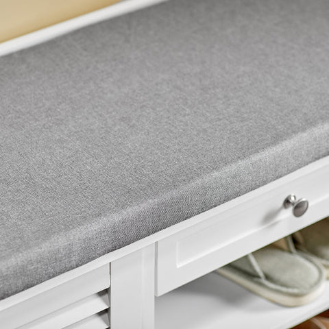Rootz Shoe Storage Bench - Entryway Bench - Shoe Organizer - Space-Saving Design - Dual-Door - Dual-Shelf - Comfortable Seating - 107cm x 50cm x 35cm