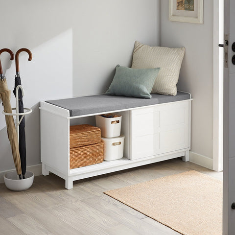 Rootz Shoe Bench with Storage - Sitting Chest of Drawers - Entryway Bench - Large Capacity - Versatile Use - Comfortable Cushion - 114cm x 53cm x 40cm