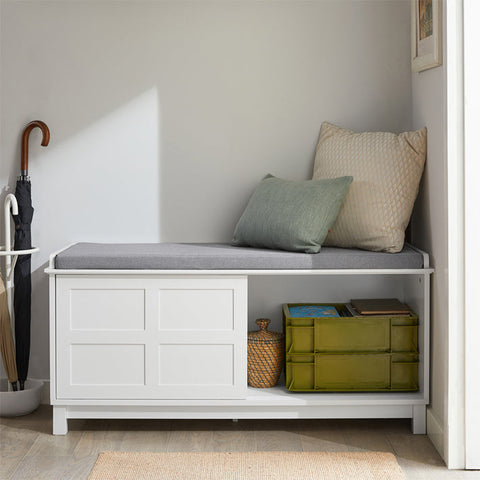 Rootz Shoe Bench with Storage - Sitting Chest of Drawers - Entryway Bench - Large Capacity - Versatile Use - Comfortable Cushion - 114cm x 53cm x 40cm