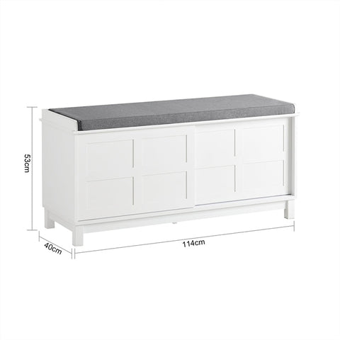 Rootz Shoe Bench with Storage - Sitting Chest of Drawers - Entryway Bench - Large Capacity - Versatile Use - Comfortable Cushion - 114cm x 53cm x 40cm