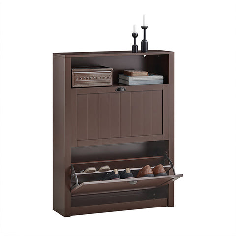 Rootz Shoe Cabinet Organizer - Shoe Rack - Shoe Storage - Includes Additional Compartment - 80cm x 110cm x 24cm - MDF Material
