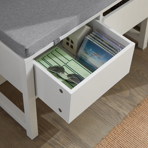 Rootz Shoe Bench with Storage - Sitting Chest of Drawers - Hallway Cupboard - Bed Bench - Comfortable Seat Cushion - MDF Construction - 72cm x 46cm x 30cm