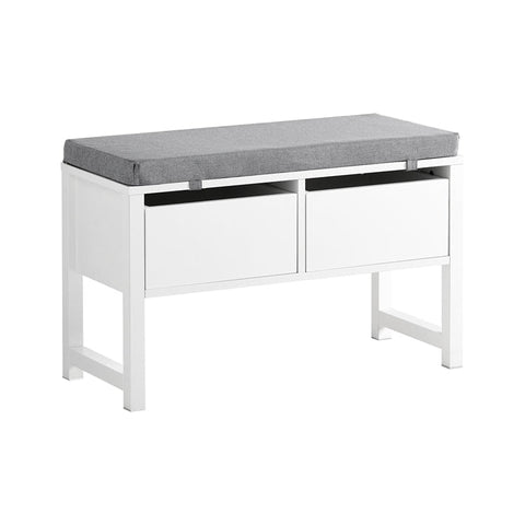 Rootz Shoe Bench with Storage - Sitting Chest of Drawers - Hallway Cupboard - Bed Bench - Comfortable Seat Cushion - MDF Construction - 72cm x 46cm x 30cm