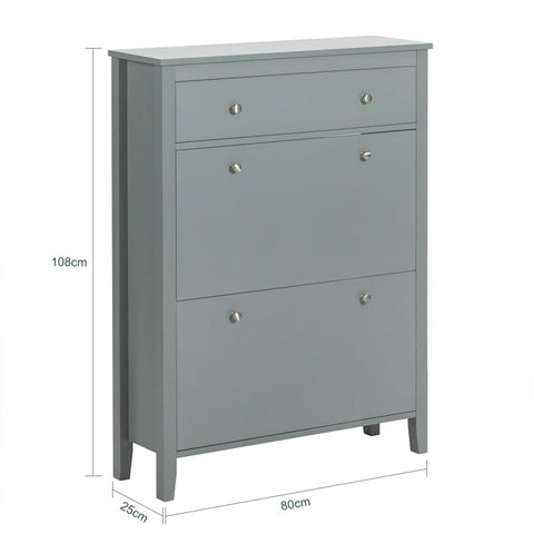 Rootz Shoe Cabinet with 2 Flaps - Shoe Tipper - Shoe Dresser - Spacious Storage - Scratch-Resistant - Decorative Display Surface - 80cm x 108cm x 25cm
