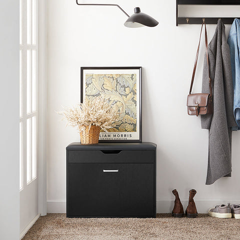 Rootz Shoe Bench with Storage - Shoe Tipper - Sitting Chest of Drawers - Space-Saving Design - Hidden Compartment - Comfortable Seat Cushion - 60cm x 50cm x 30cm