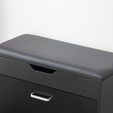 Rootz Shoe Bench with Storage - Shoe Tipper - Sitting Chest of Drawers - Space-Saving Design - Hidden Compartment - Comfortable Seat Cushion - 60cm x 50cm x 30cm