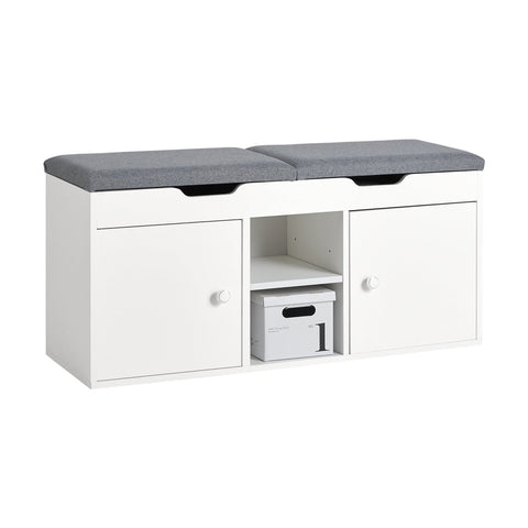 Rootz Shoe Storage Bench - Entryway Bench - Shoe Organizer - Adjustable Shelves - Dual-Seat - Space-Saving - 100cm x 48cm x 34cm