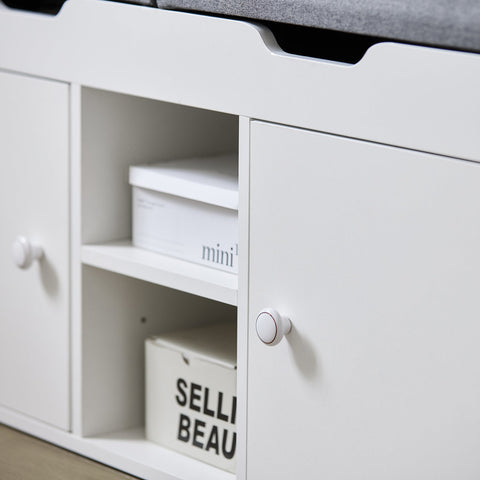 Rootz Shoe Storage Bench - Entryway Bench - Shoe Organizer - Adjustable Shelves - Dual-Seat - Space-Saving - 100cm x 48cm x 34cm