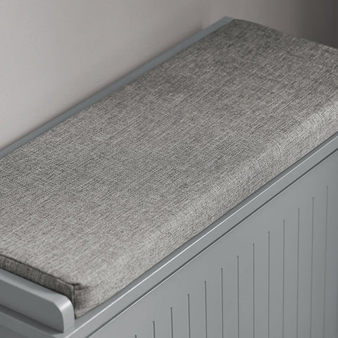Rootz Shoe Cabinet Bench - Shoe Tipper - Shoe Storage with Seat - Space-Saving Design - Scratch-Free Felt Gliders - Light Gray - 62cm x 46cm x 26cm
