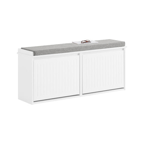 Rootz Shoe Storage Bench - Shoe Cabinet - Footwear Organizer - Comfortable Cushion - MDF, 100x46x26cm