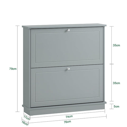 Rootz Shoe Storage Cabinet - Shoe Organizer - Entryway Shoe Rack - Sturdy Wall-Mountable - 76x79x18cm