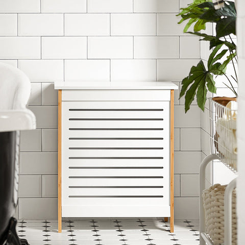 Rootz Laundry Chest - Laundry Collector - Laundry Basket - MDF and Bamboo - Spacious Storage - Chic Design - Easy Assembly - 50cm x 30cm x 60cm