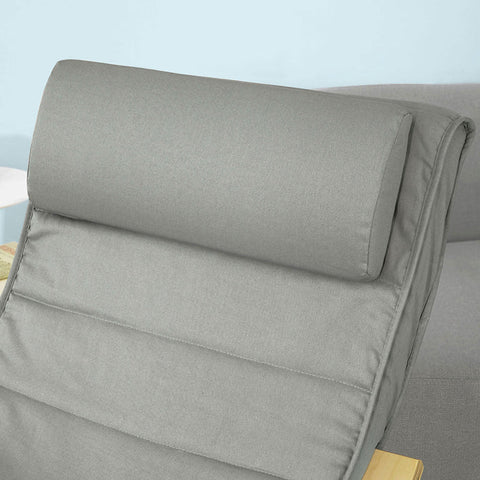 Rootz Rocking Chair - Nursing Chair - Swing Chair - 100% Cotton Cover - Adjustable Footrest - Felt Floor Protectors - 69cm x 62cm x 73.5cm - Gray FST16-DG