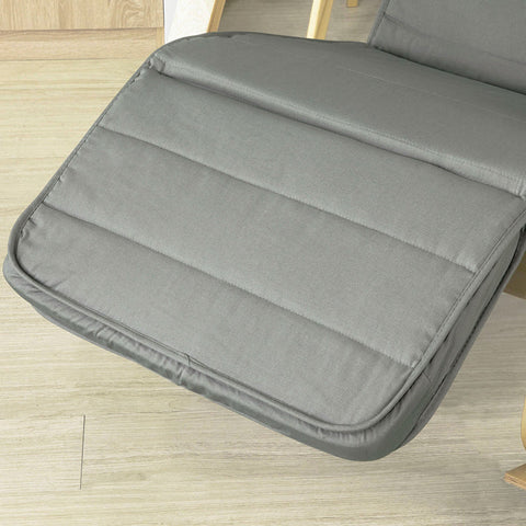 Rootz Rocking Chair - Nursing Chair - Swing Chair - 100% Cotton Cover - Adjustable Footrest - Felt Floor Protectors - 69cm x 62cm x 73.5cm - Gray FST16-DG
