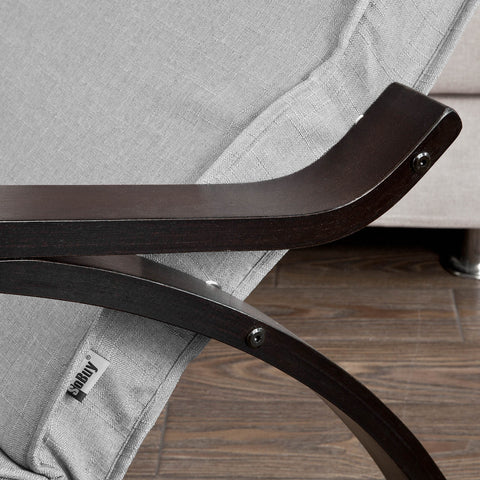 Rootz Adjustable Rocking Chair - Swing Chair - Nursing Chair - Birch Wood Frame - Removable Washable Cover - 5-Position Footrest - 120kg Load Capacity - Modern Design - Gray or Brown