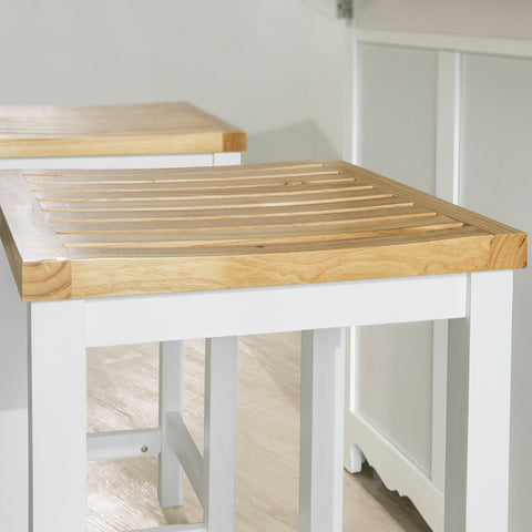 Rootz Set of 2 Wooden Stools - Kitchen Chairs - Counter Stools - Ergonomic Design - Durable Pine Wood Legs - Easy Maintenance - 35cm x 61cm x 35cm