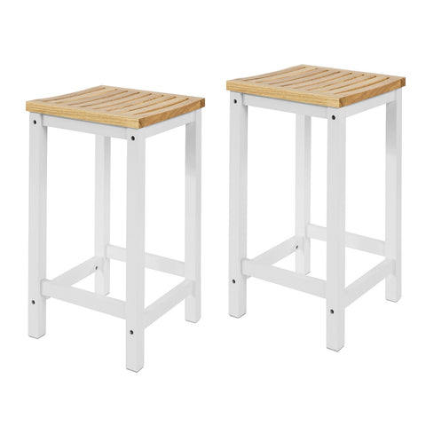 Rootz Set of 2 Wooden Stools - Kitchen Chairs - Counter Stools - Ergonomic Design - Durable Pine Wood Legs - Easy Maintenance - 35cm x 61cm x 35cm