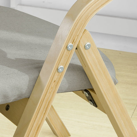 Rootz Folding Chair - Kitchen Chair - Desk Chair for Children - Birch Wood Frame - Padded Comfort - Removable Washable Cover - 48cm x 14cm x 91cm
