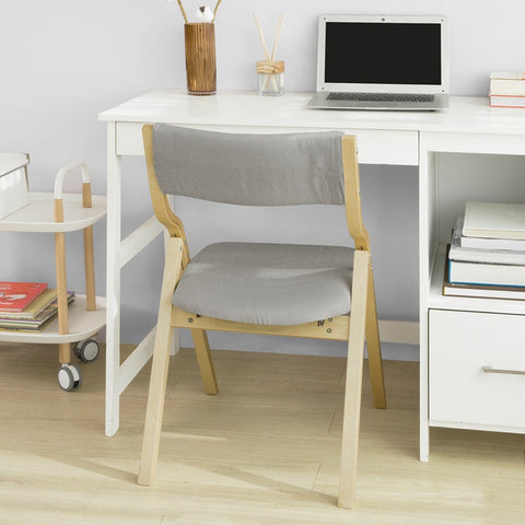 Rootz Folding Chair - Kitchen Chair - Desk Chair for Children - Birch Wood Frame - Padded Comfort - Removable Washable Cover - 48cm x 14cm x 91cm