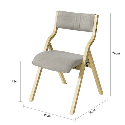 Rootz Folding Chair - Kitchen Chair - Desk Chair for Children - Birch Wood Frame - Padded Comfort - Removable Washable Cover - 48cm x 14cm x 91cm