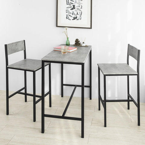Rootz 2 Piece Bar Stool Set - Counter Stool - Bar Chairs - Comfortable Backrest - Footrests - Ideal for Bars and Cafes - Metal Frame - 38cm x 95cm x 40cm