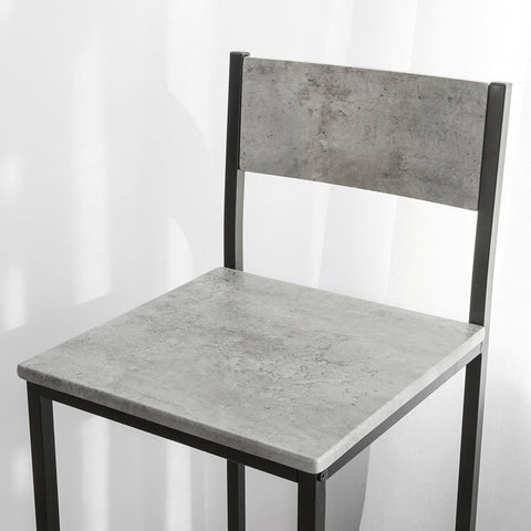 Rootz 2 Piece Bar Stool Set - Counter Stool - Bar Chairs - Comfortable Backrest - Footrests - Ideal for Bars and Cafes - Metal Frame - 38cm x 95cm x 40cm