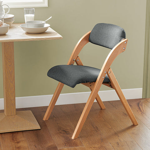 Rootz Folding Chair - Kitchen Chair - Desk Chair - Dark Gray - Padded Comfort - Space-Saving Design - Removable Washable Cover - 47cm x 77cm x 60cm