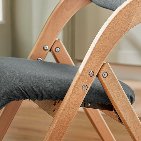 Rootz Folding Chair - Kitchen Chair - Desk Chair - Dark Gray - Padded Comfort - Space-Saving Design - Removable Washable Cover - 47cm x 77cm x 60cm