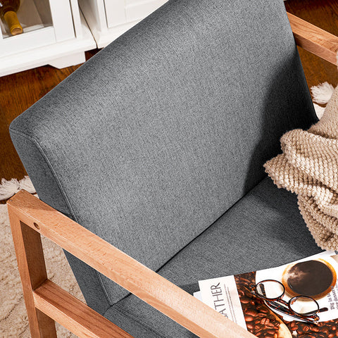 Rootz Rocking Chair - Swing Chair - Relax Chair - Beech Wood & Cotton Fabric - Comfortable & Washable Cushions - Stable with Floor Protectors - 66cm x 73cm x 75cm