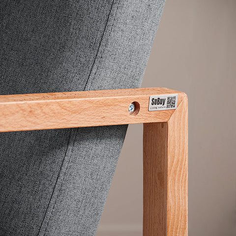 Rootz Rocking Chair - Swing Chair - Relax Chair - Beech Wood & Cotton Fabric - Comfortable & Washable Cushions - Stable with Floor Protectors - 66cm x 73cm x 75cm