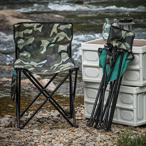 Rootz Camping Chair - Outdoor Chair - Folding Chair - Oxford Fabric - 45cm x 43cm x 74cm - Portable & Stable - Lightweight - Rust-Resistant Iron