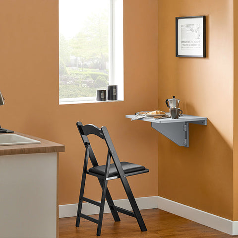 Rootz Wall-Mounted Folding Table - Kitchen Table - Desk - Space-Saving Design - Ideal for Small Spaces and Children's Rooms - Durable MDF Construction - 60cm x 40cm x 1.4cm