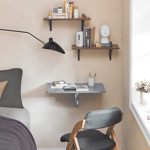 Rootz Wall-Mounted Folding Table - Kitchen Table - Desk - Space-Saving Design - Ideal for Small Spaces and Children's Rooms - Durable MDF Construction - 60cm x 40cm x 1.4cm