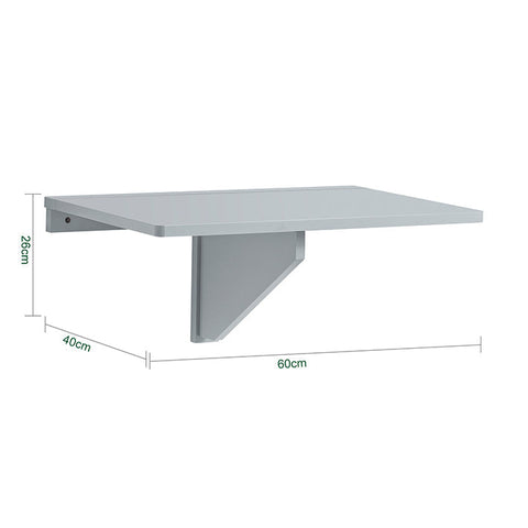 Rootz Wall-Mounted Folding Table - Kitchen Table - Desk - Space-Saving Design - Ideal for Small Spaces and Children's Rooms - Durable MDF Construction - 60cm x 40cm x 1.4cm