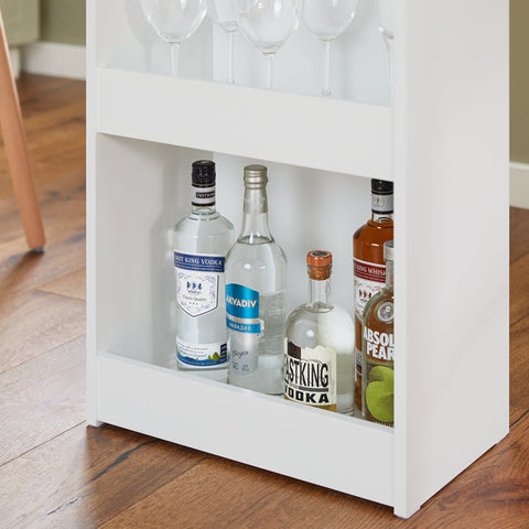 Rootz Adjustable Bar Table - Dining Table - Wall-Mounted Table - MDF Construction - Space-Saving Design - Adjustable Height - Easy Assembly - White - 110cm x 106cm x 45cm