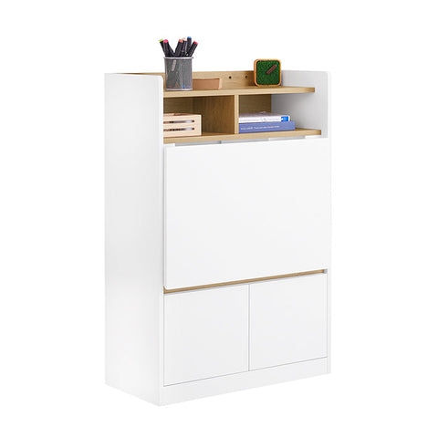 Rootz Multifunctional Folding Desk - Convertible Shelf - Laptop Table - Ample Storage - 63x93x67cm - Space-Saving Solution