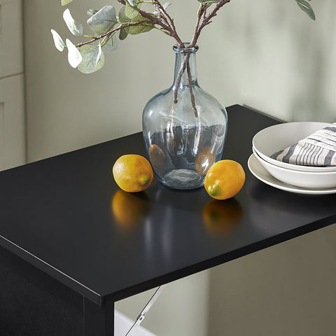 Rootz Folding Wall Table with Blackboard - Desk - Dining Table - Space-Saving Design - Easy Assembly - Creative Memoboard Surface - Light Gray - 50cm x 76cm x 75cm