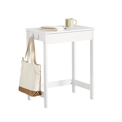 Rootz Modern Desk - Computer Table - Dressing Table - Compact Design - Storage Drawer - Side Hooks - MDF Construction - 60cm x 76cm x 40cm
