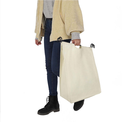 Rootz Laundry Basket On Wheels - 4 Pockets - Laundry Hamper - 4 Removable Fabric Bags - Rolling Laundry Hamper - 4-section Laundry Cart - 600D Polyester - Beige - 87.5 x 38.5 x 81 cm