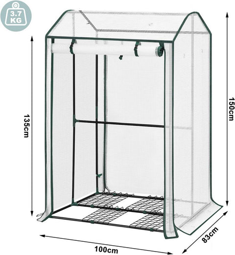 Rootz Foil Greenhouse - Tomato House - Plant Shelter - Effective UV Protection - 100cm x 83cm x 150cm