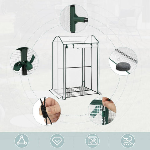 Rootz Foil Greenhouse - Tomato House - Plant Shelter - Effective UV Protection - 100cm x 83cm x 150cm