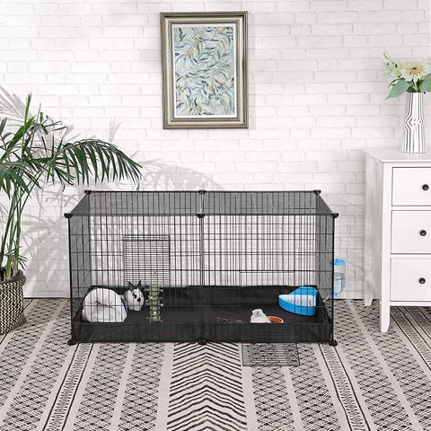Rootz Metal Wire Guinea Pig Cage - Rabbit Hutch - Spacious Enclosure - Durable Oxford Base - Waterproof Fabric - Easy to Clean - 123cm x 63cm x 61cm