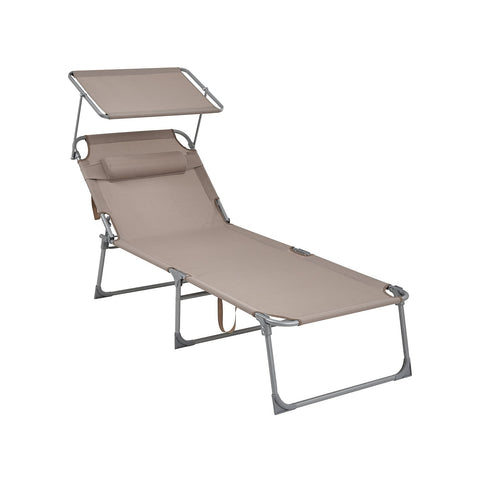 Rootz Large Sun Lounger - Recliner - Outdoor Relaxation - No Assembly Needed - 71cm x 200cm x 38cm