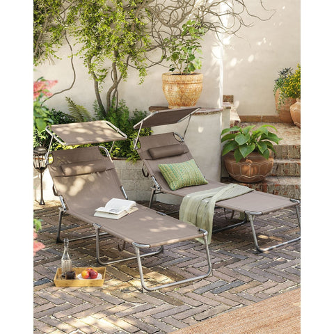 Rootz Large Sun Lounger - Recliner - Outdoor Relaxation - No Assembly Needed - 71cm x 200cm x 38cm